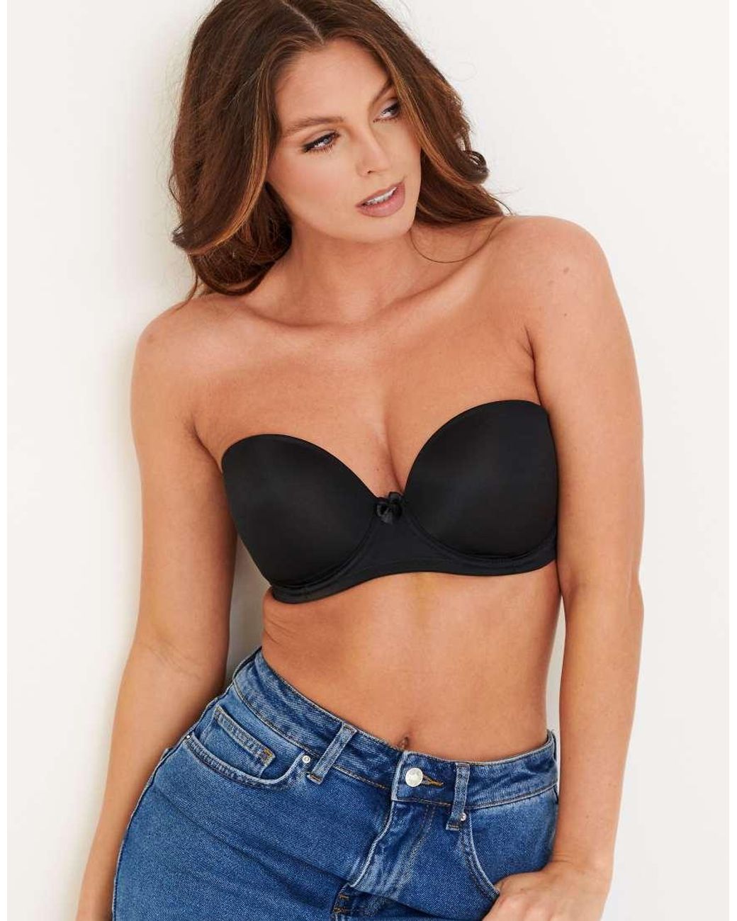 Pour Moi Black Definitions Strapless Bra