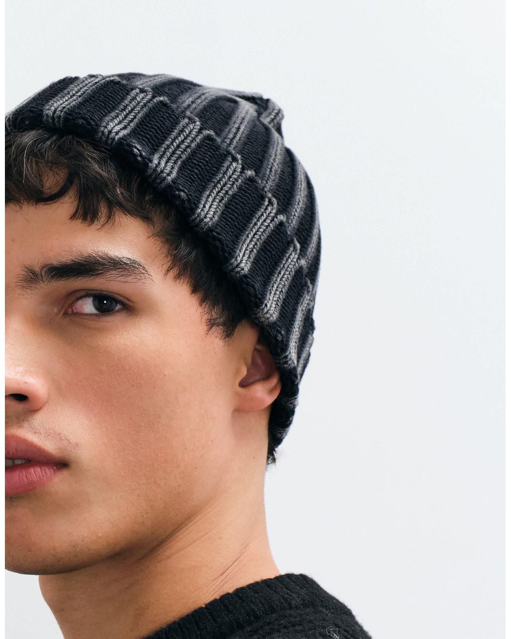 ASOS Gestrickte beanie mit grobem rippstrick in Black für Herren