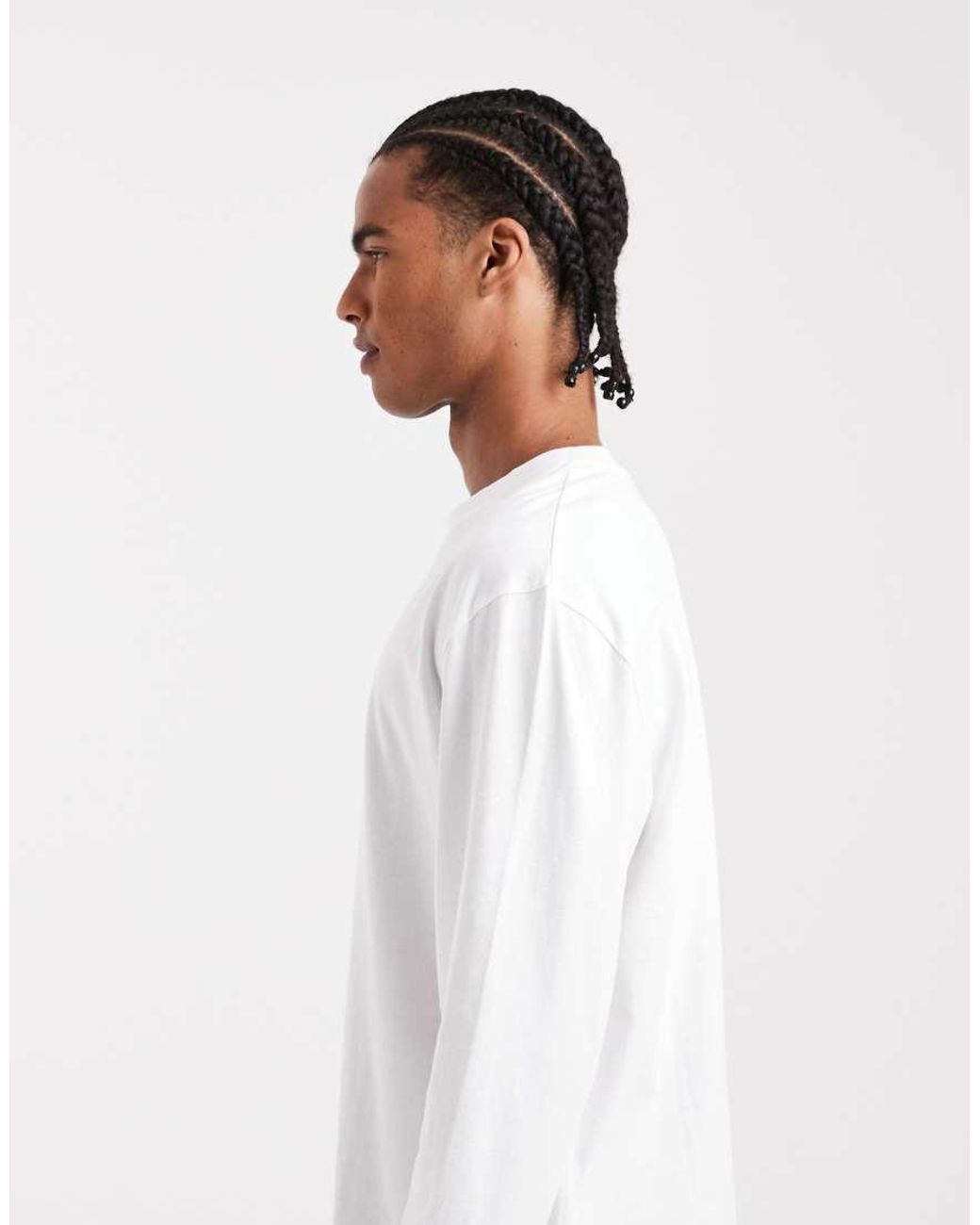 ASOS White Essentials Relaxed Long Sleeve T-shirt for men