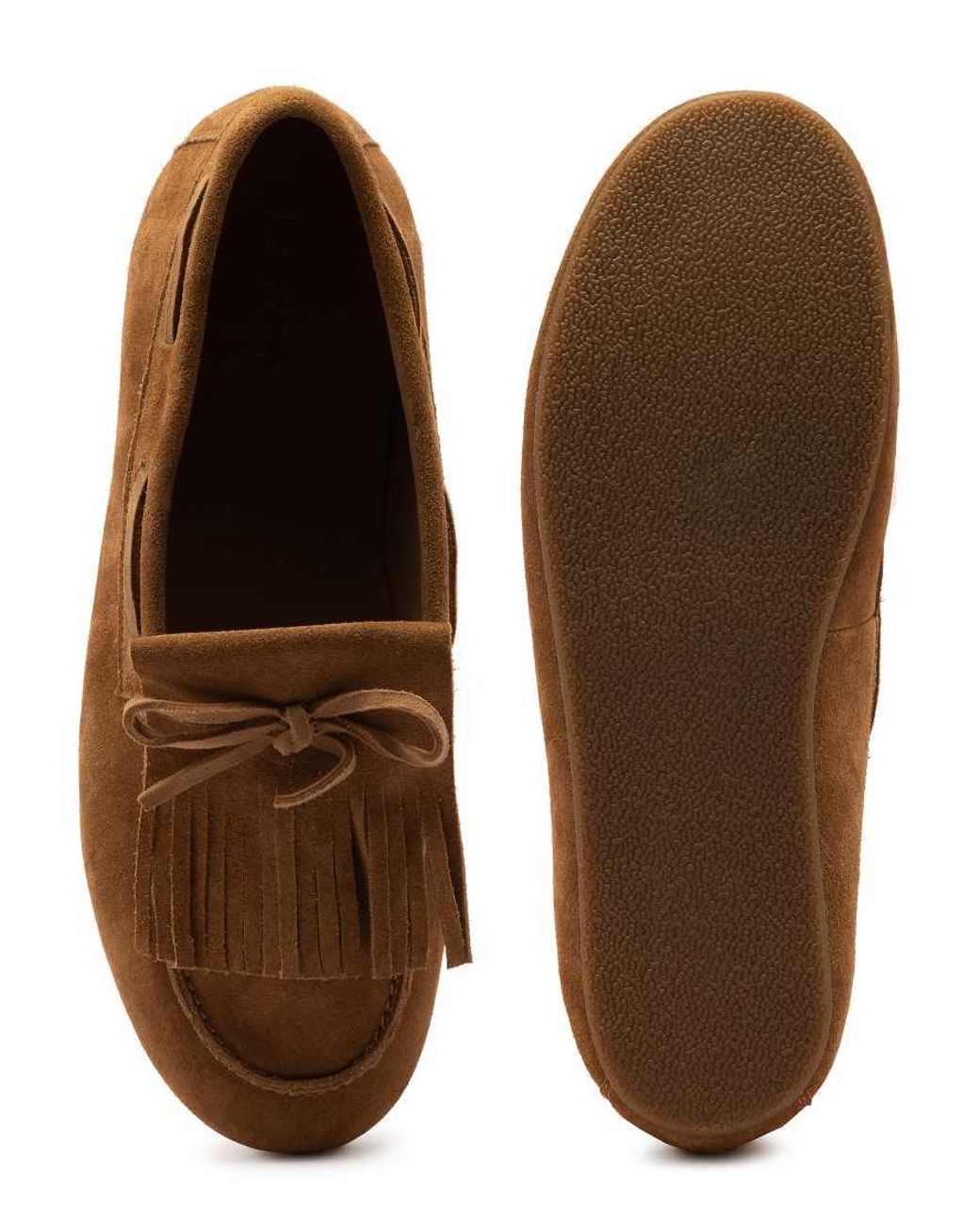 OFF THE HOOK Brown Kennet Suede Fringe Moccasin Loafers