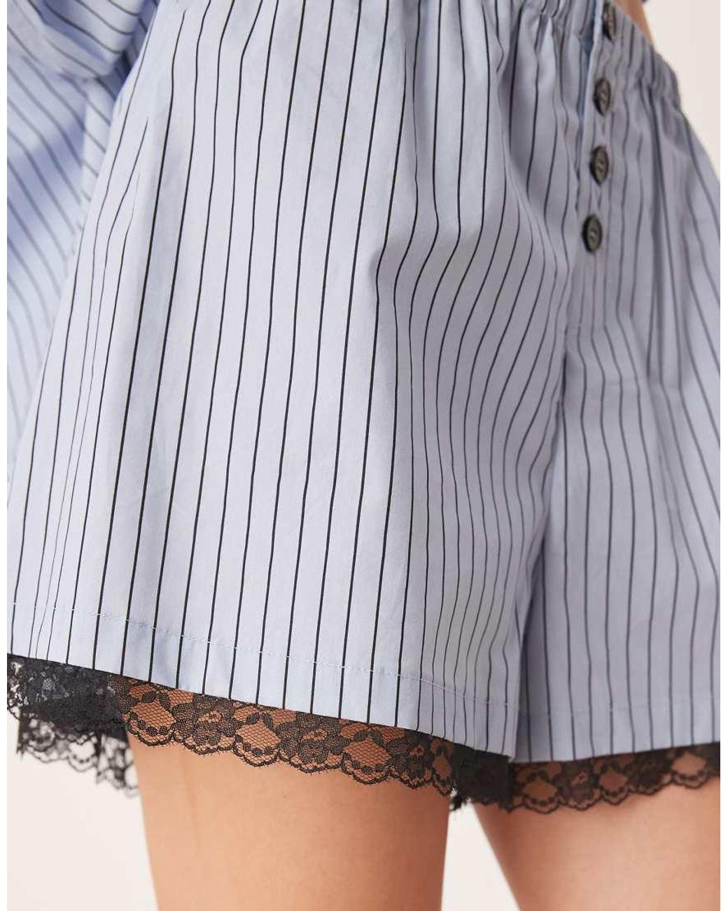 Vrg Grl Blue Ava Lace Edge Shorts