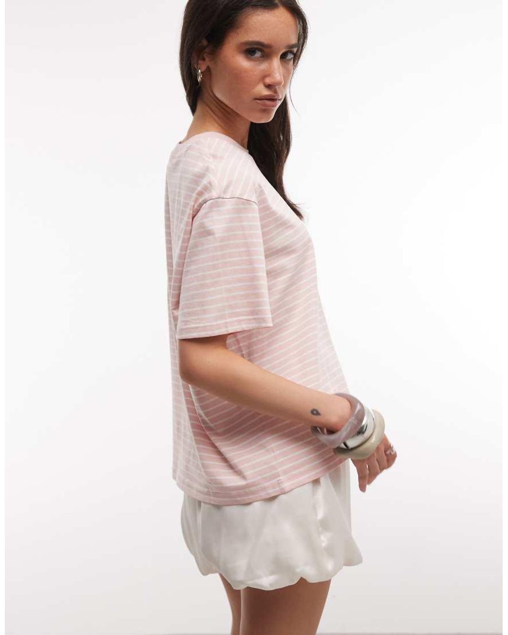 Monki Pink Boxy Fit T-shirt