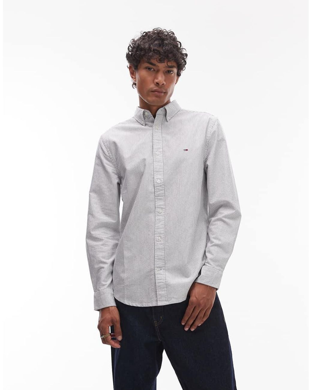 Tommy Hilfiger Gray Slim Stripe Shirt for men