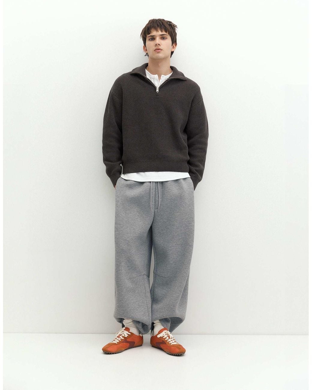 Pull à demi-zip Pull&Bear pour homme en coloris Gray