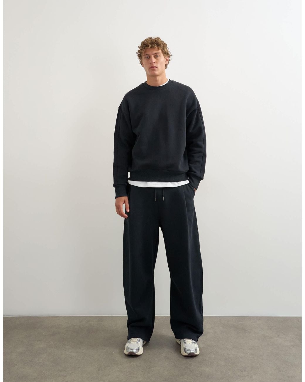 TOPMAN Heavyweight Barrel Fit Jogger in Black for Men | Lyst