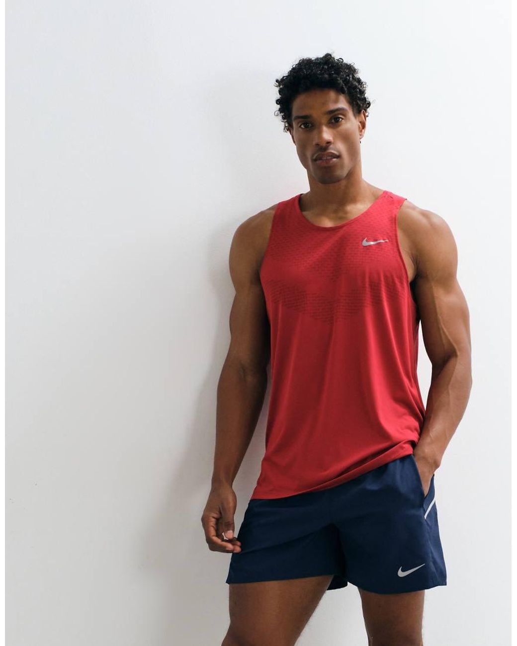 Nike Blue Miler Dri-Fit 5 Inch Shorts for men