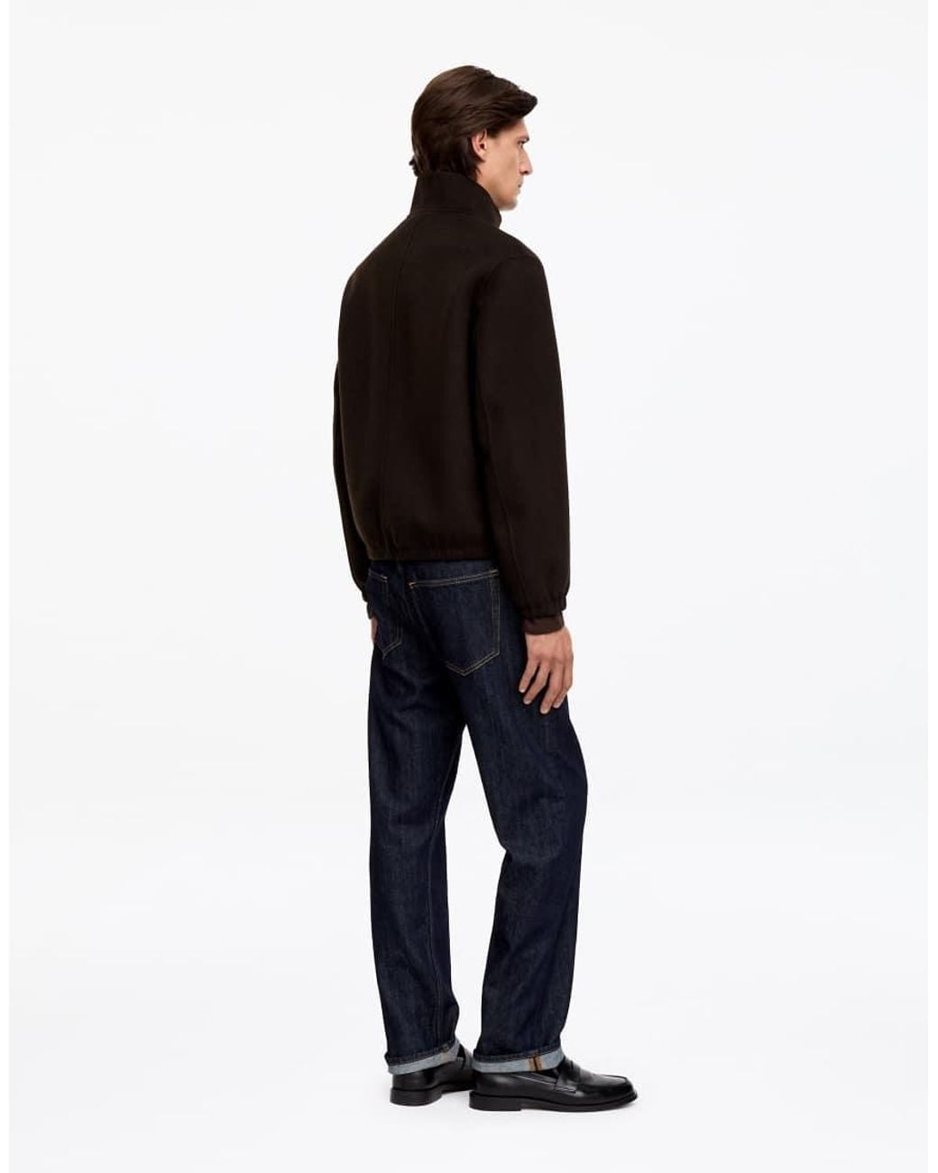 ARKET Black Double Layer Wool Rich Short Jacket With Collar for men