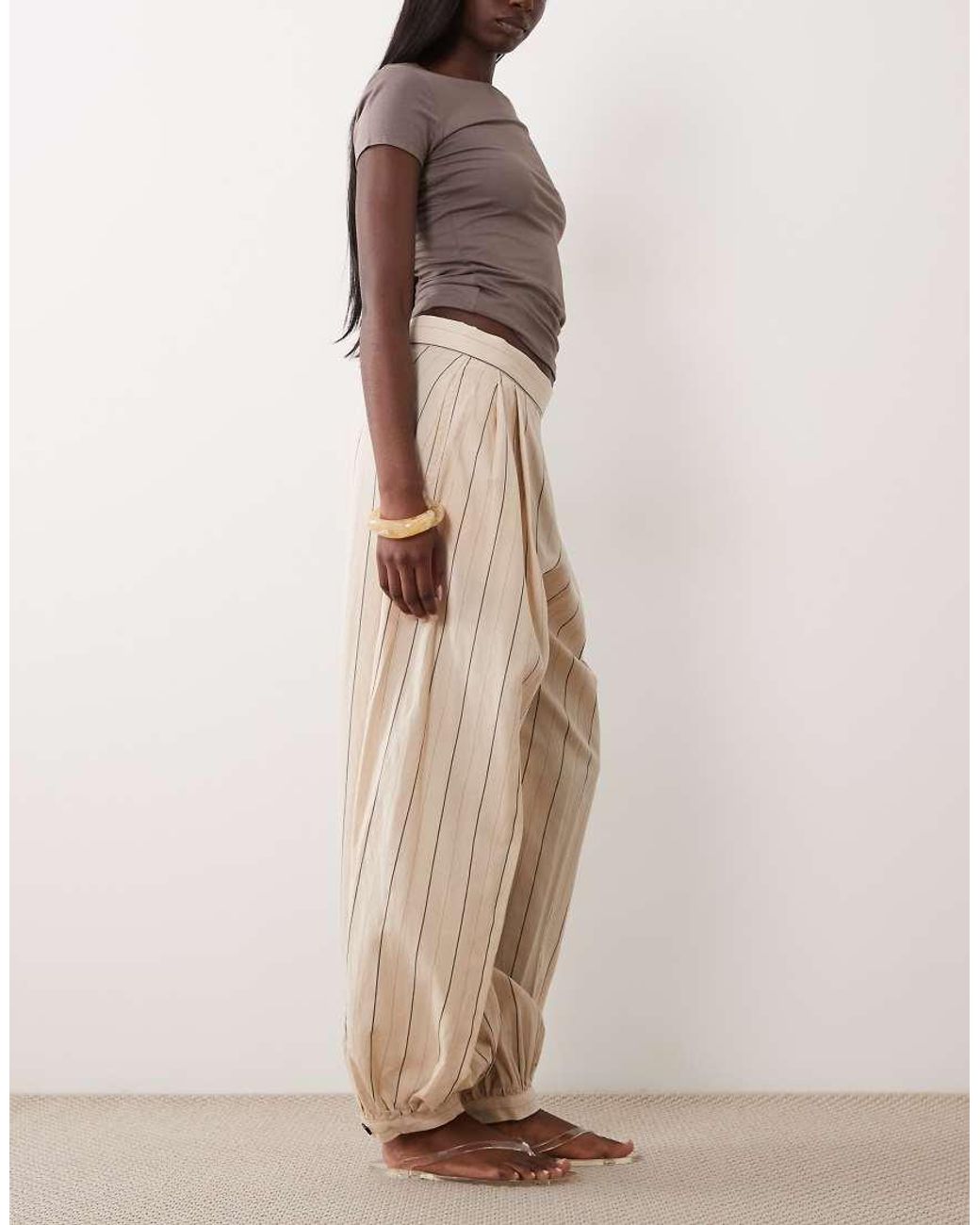 Mango Natural Linen Mix Cuffed Trouser