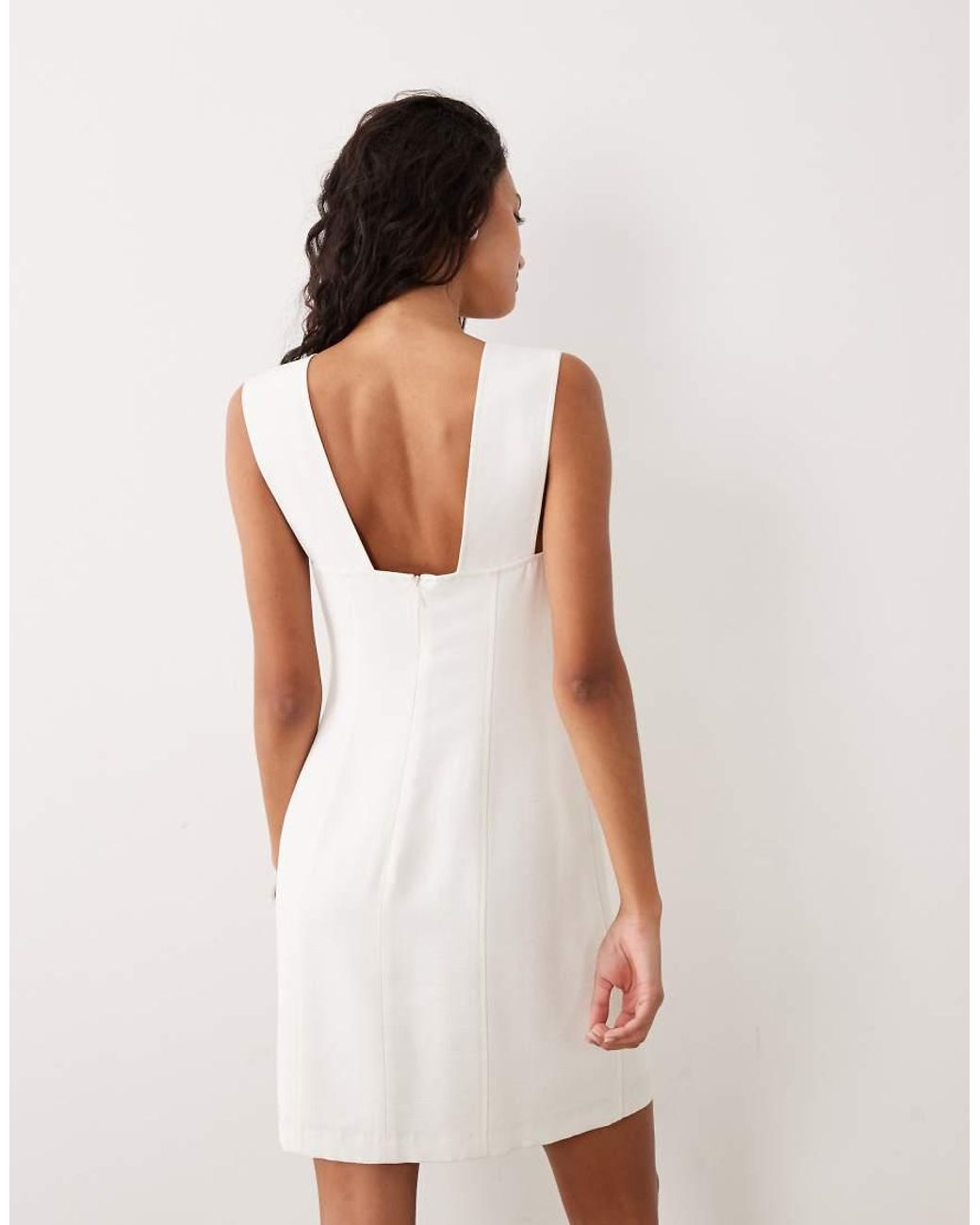 Calvin Klein White Heavy Textured Shine Mini Dress