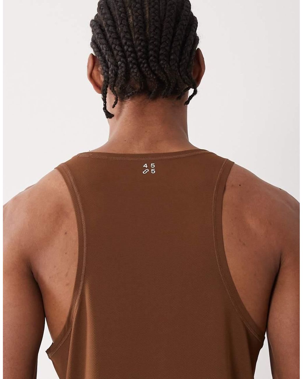 4505 Brown Icon Quick Dry Mesh Training Singlet With Racer Back for men
