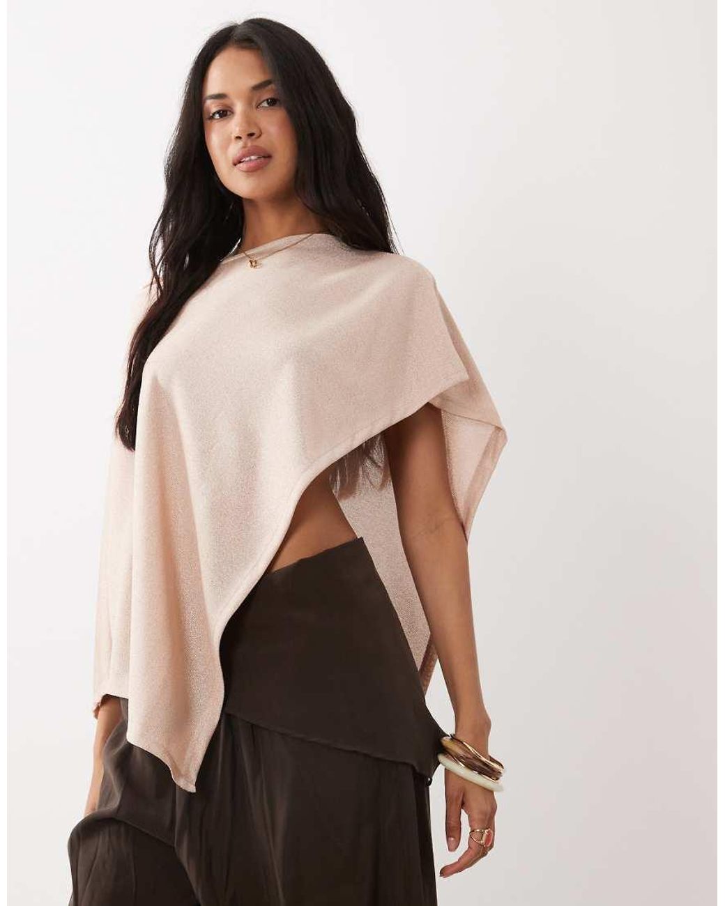 Gina Tricot Natural Poncho Top