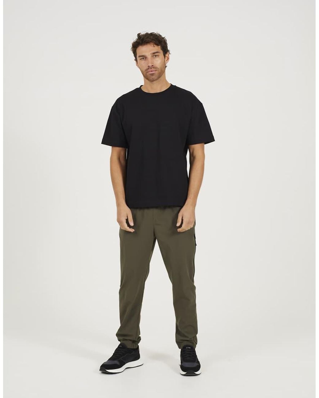 Brave Soul Green Zip Detail Cuffed Trousers With Elasticated Waist for men