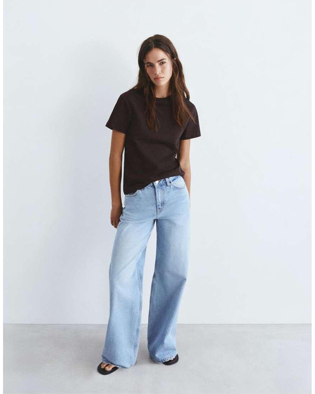 Pull&Bear Blue Basic Short Sleeve T-shirt