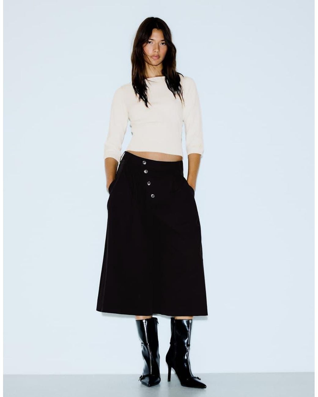 Bershka White Boat Neck Jumper