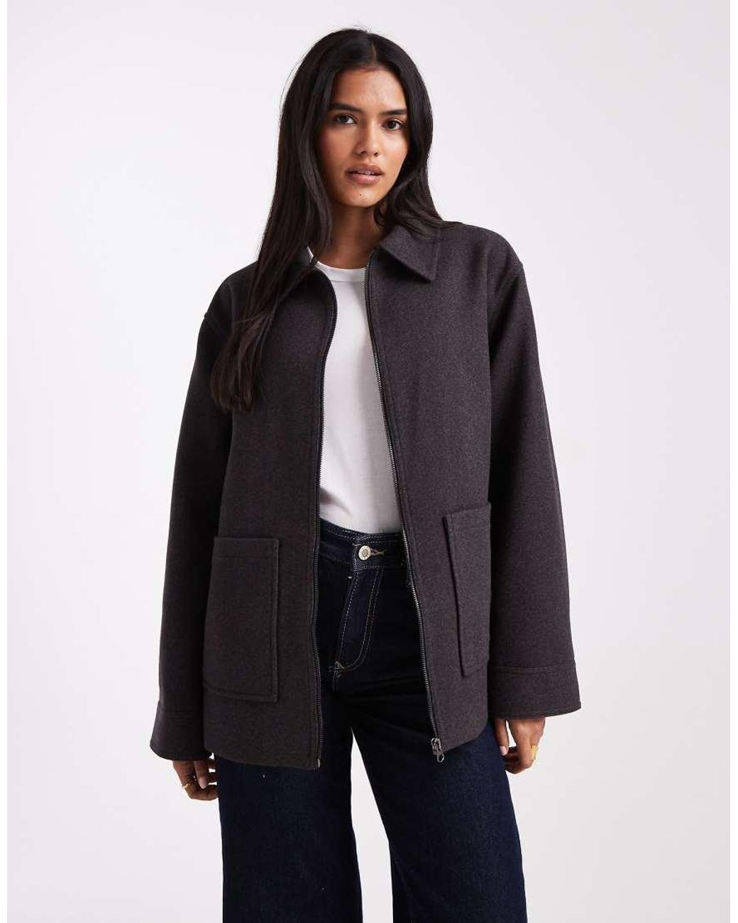 ASOS Blue Top Collar Harrington Jacket