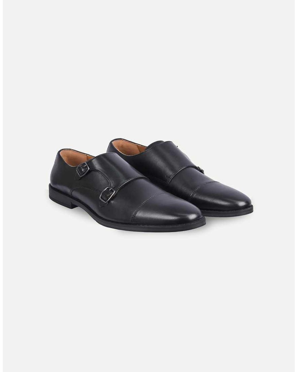 Thomas Crick Blue Aubry Leather Double Monk Shoes for men