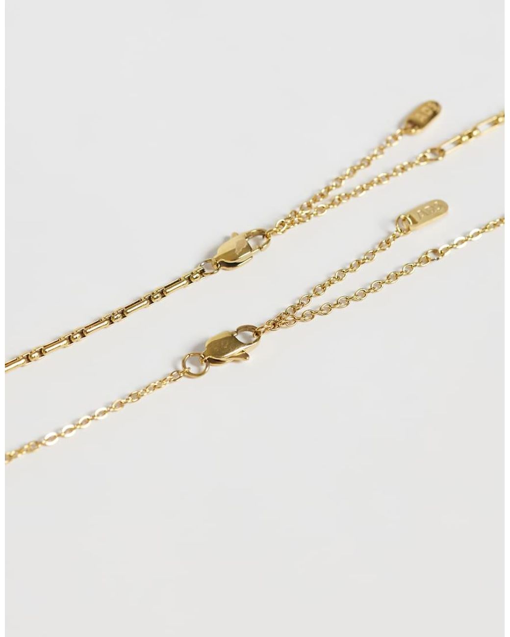 ASOS Metallic Waterproof Stainless Steel 2 Pack Faux Tigers Eye Stone Coin Pendant And Chain Necklace for men