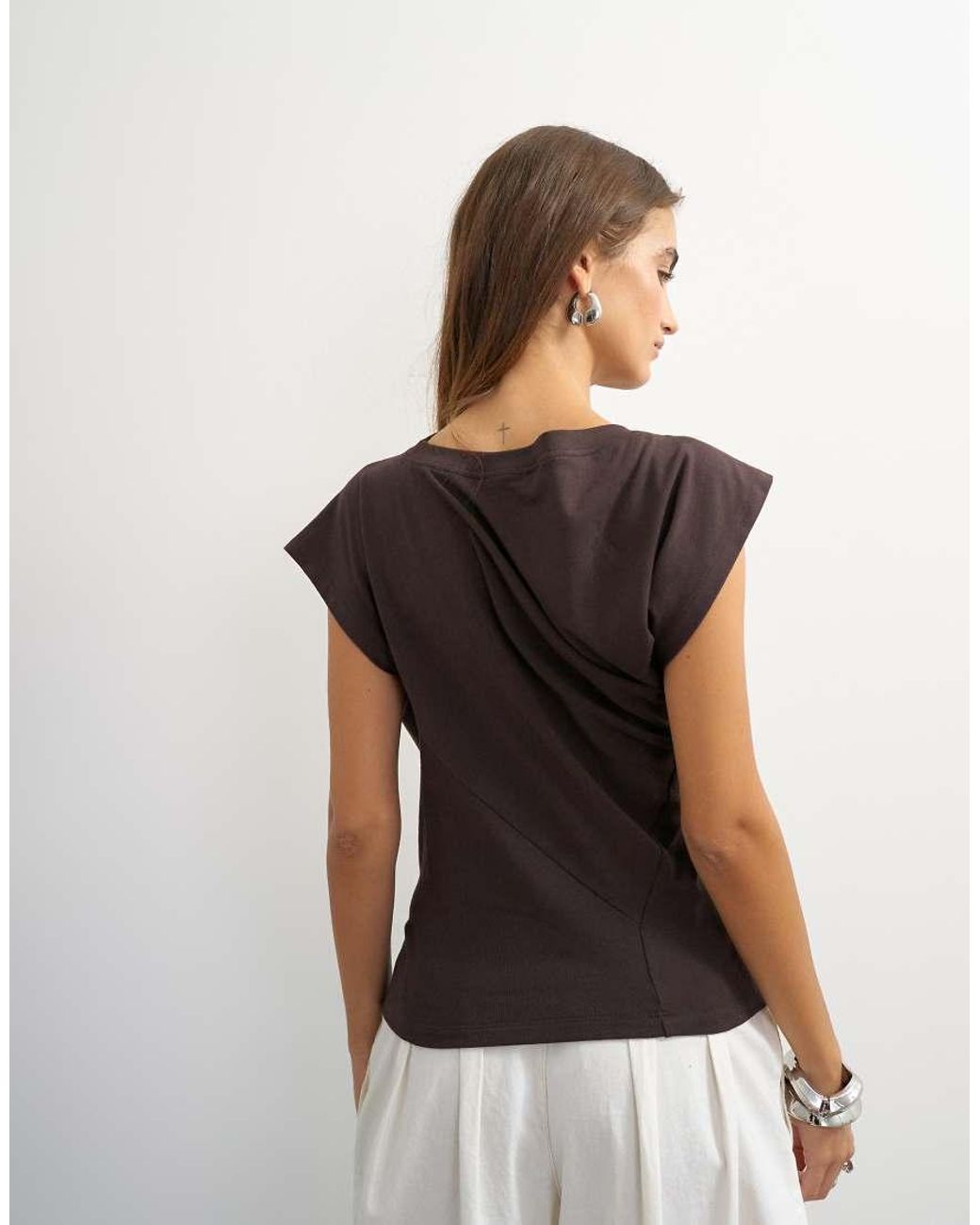 TOPSHOP Gray Twist Body Tank