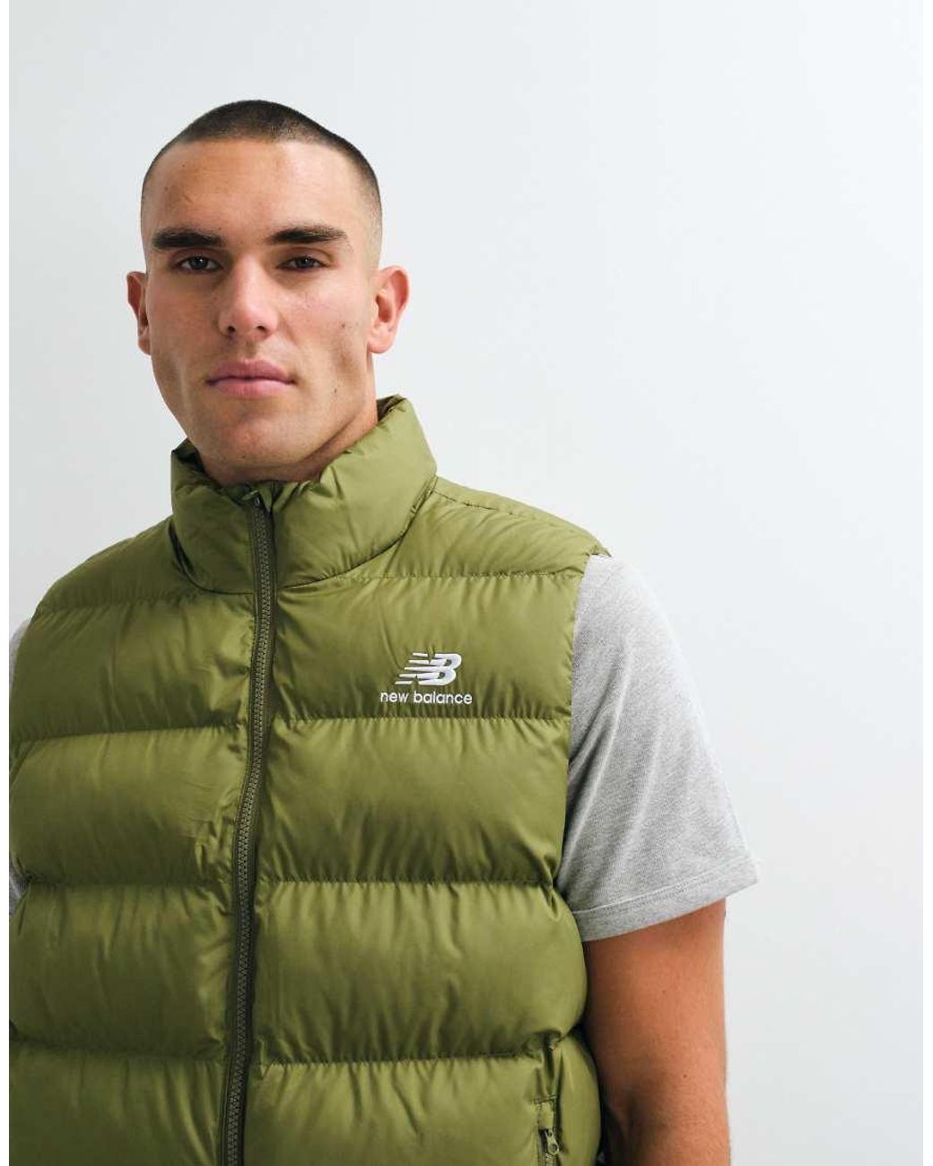 New Balance Green Boston Puffer Vest for men
