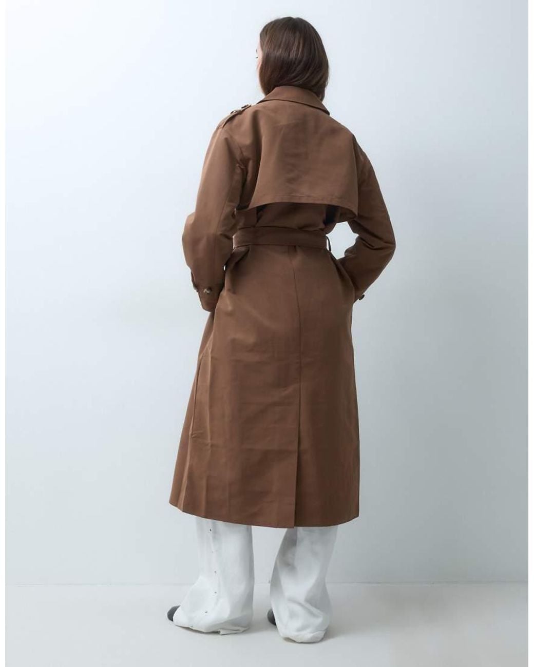 Vero Moda White Longline Belted Trench Coat