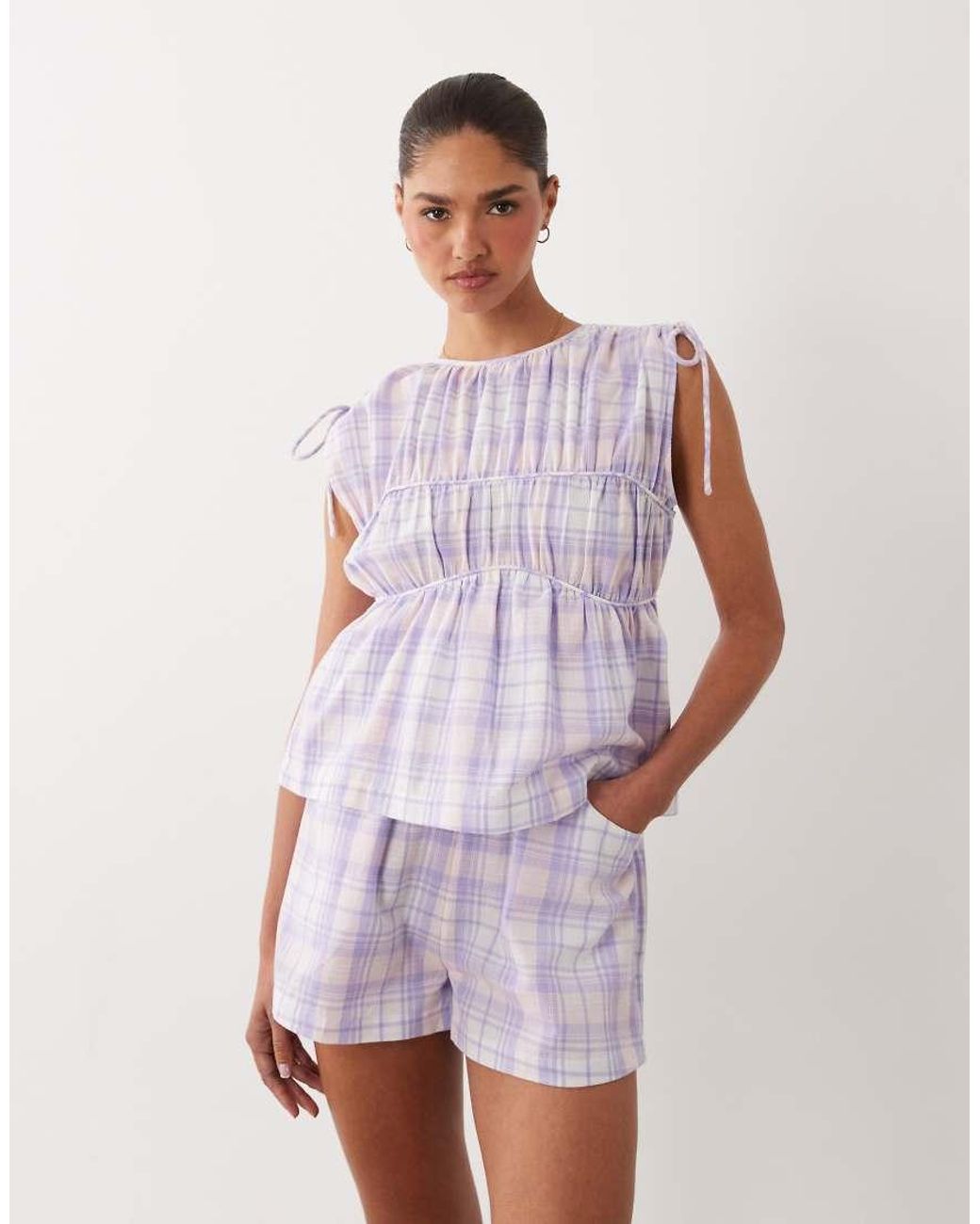 ASOS White Double Layer Playsuit With Tie Detail