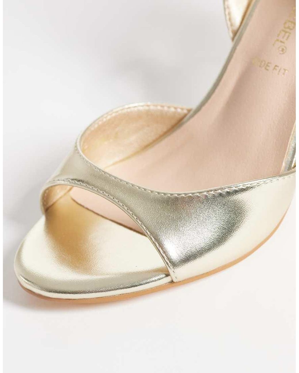 London Rebel Metallic Nora Peep Toe High Heeled Sandals