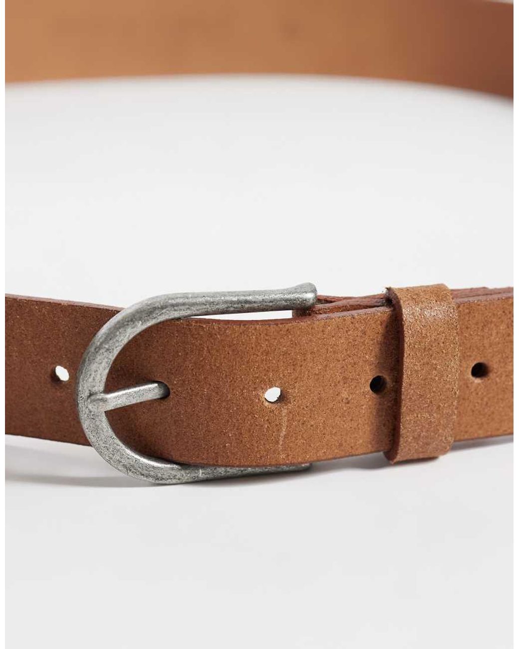 Jack & Jones Brown Leather Suede Belt for men