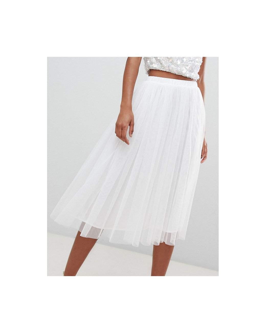 lace and beads tulle skirt