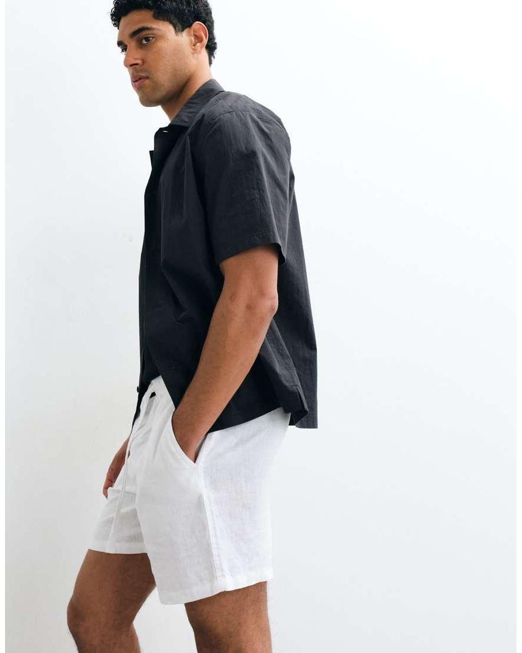 Cotton On Blue Linen Easy Short for men
