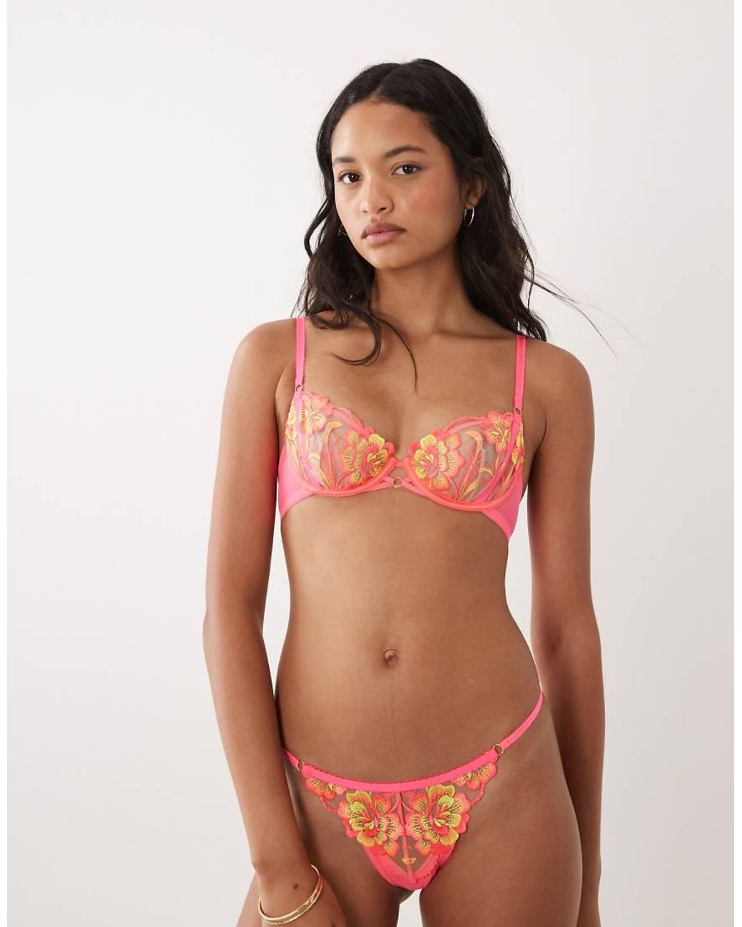 Ann Summers Orange Tropical Oasis Non Padded Plunge Bra