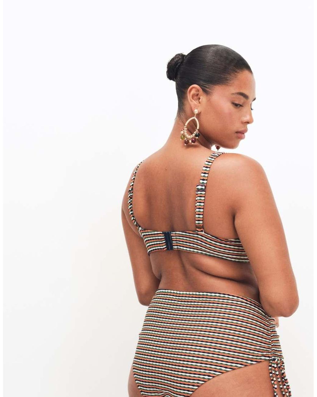 ASOS Brown Asos Design Curve Dori High Apex Underwire Bikini Top