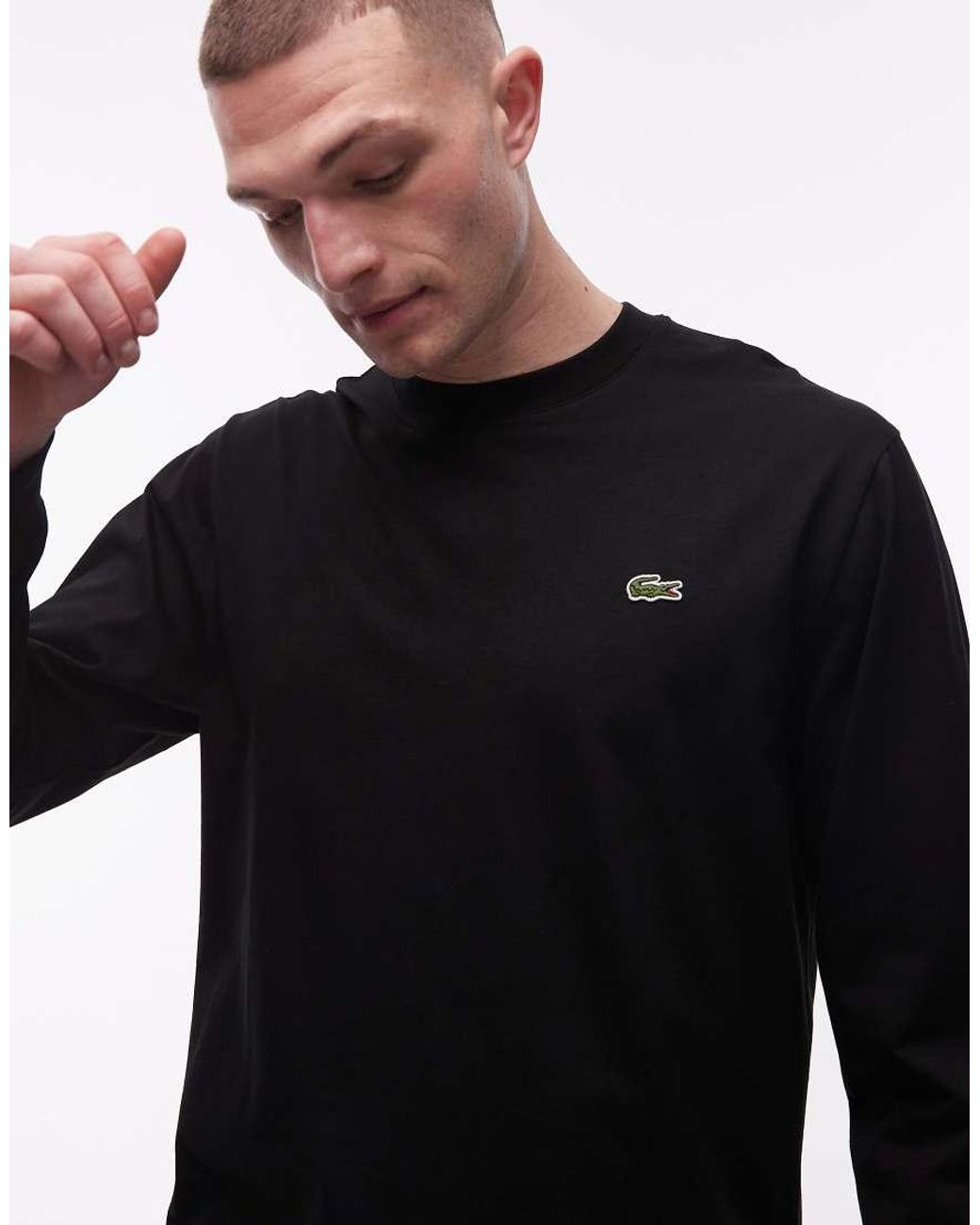 Lacoste Black Long Sleeve Logo T-shirt for men