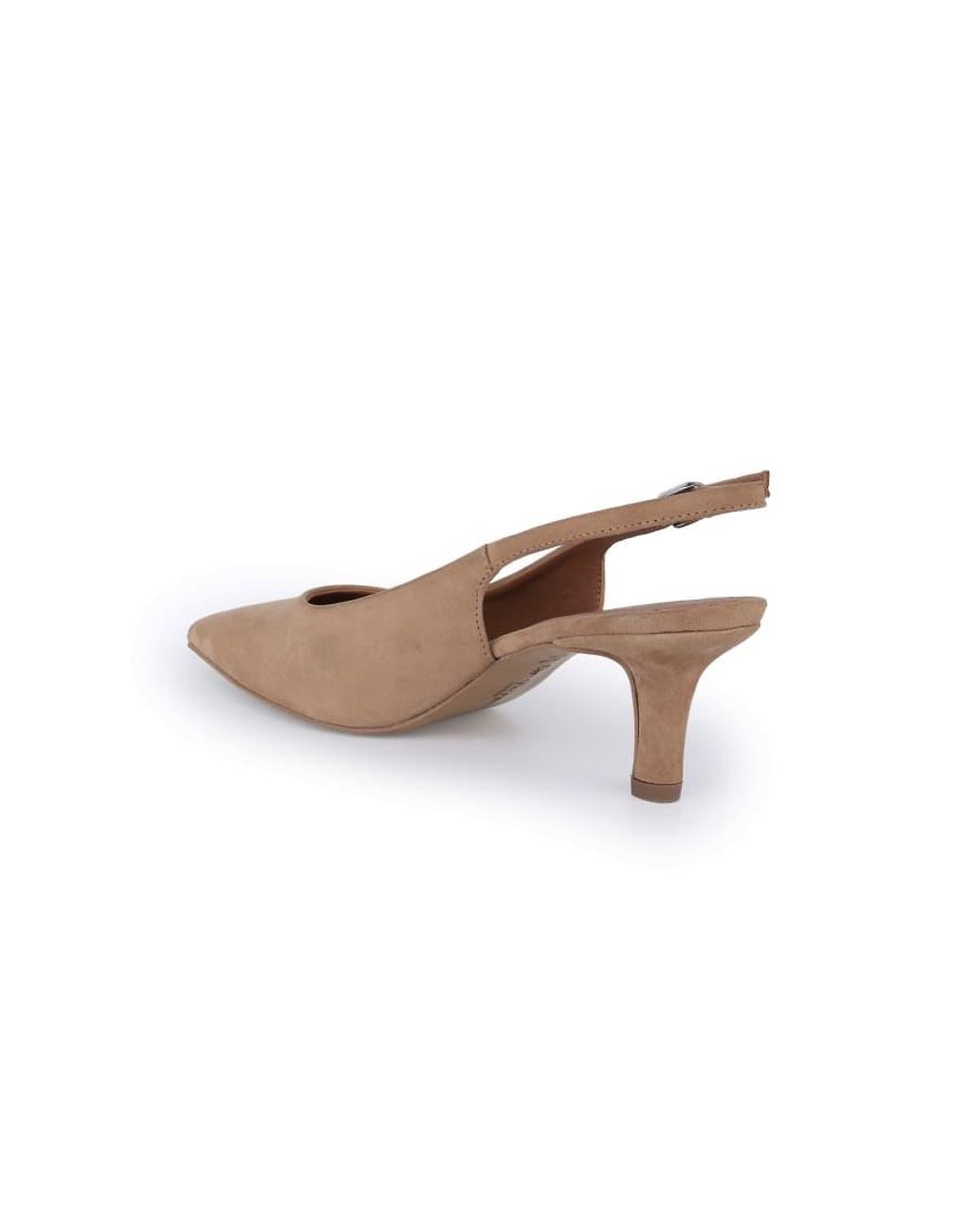 OFF THE HOOK White Kylie Suede Pointed Toe Slingback Flare Heel Pumps