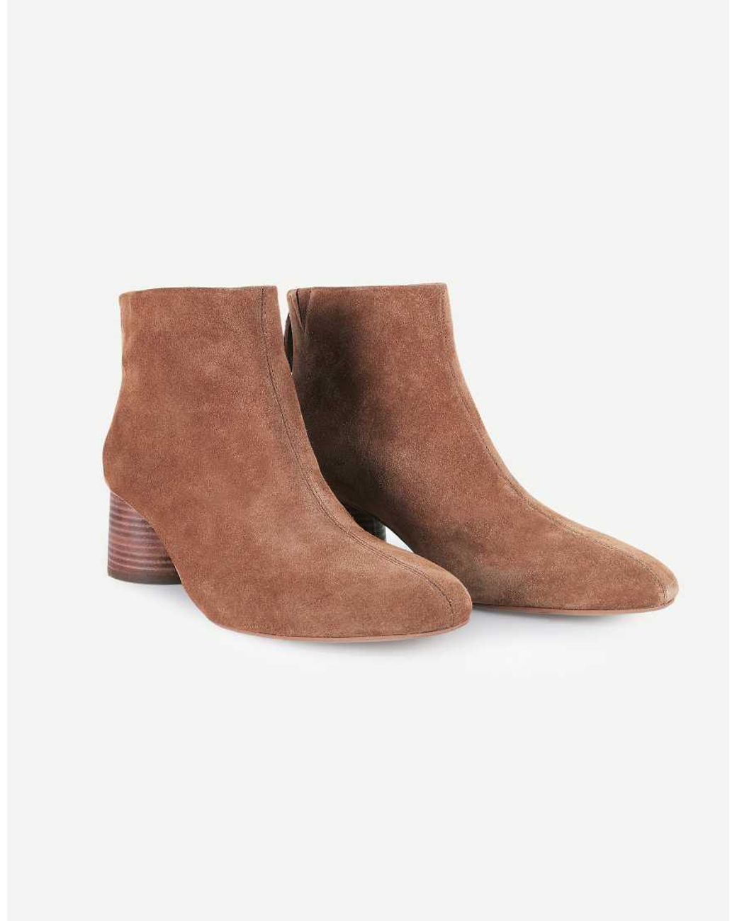 OFF THE HOOK Brown Elara Suede Block-Heeled Ankle Boots