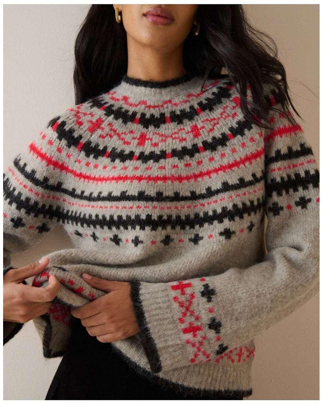 Nobody's Child Brown Fair Isle Print Knitted Jumper