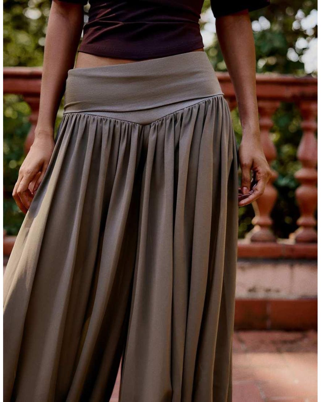 Bershka Green Sarouel Trousers