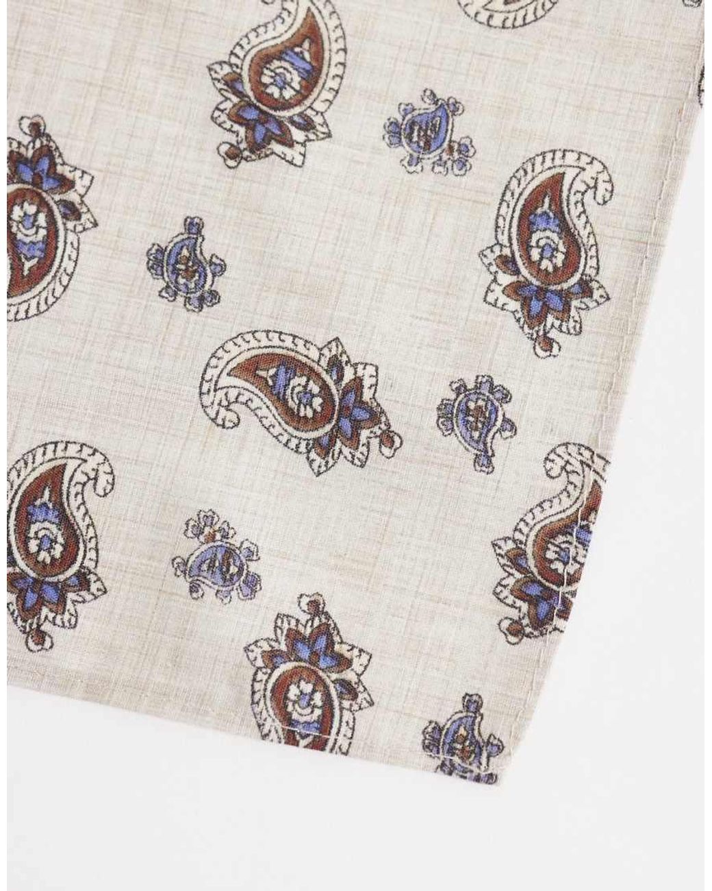 ASOS Gray Paisley Tie And Pocket Square for men