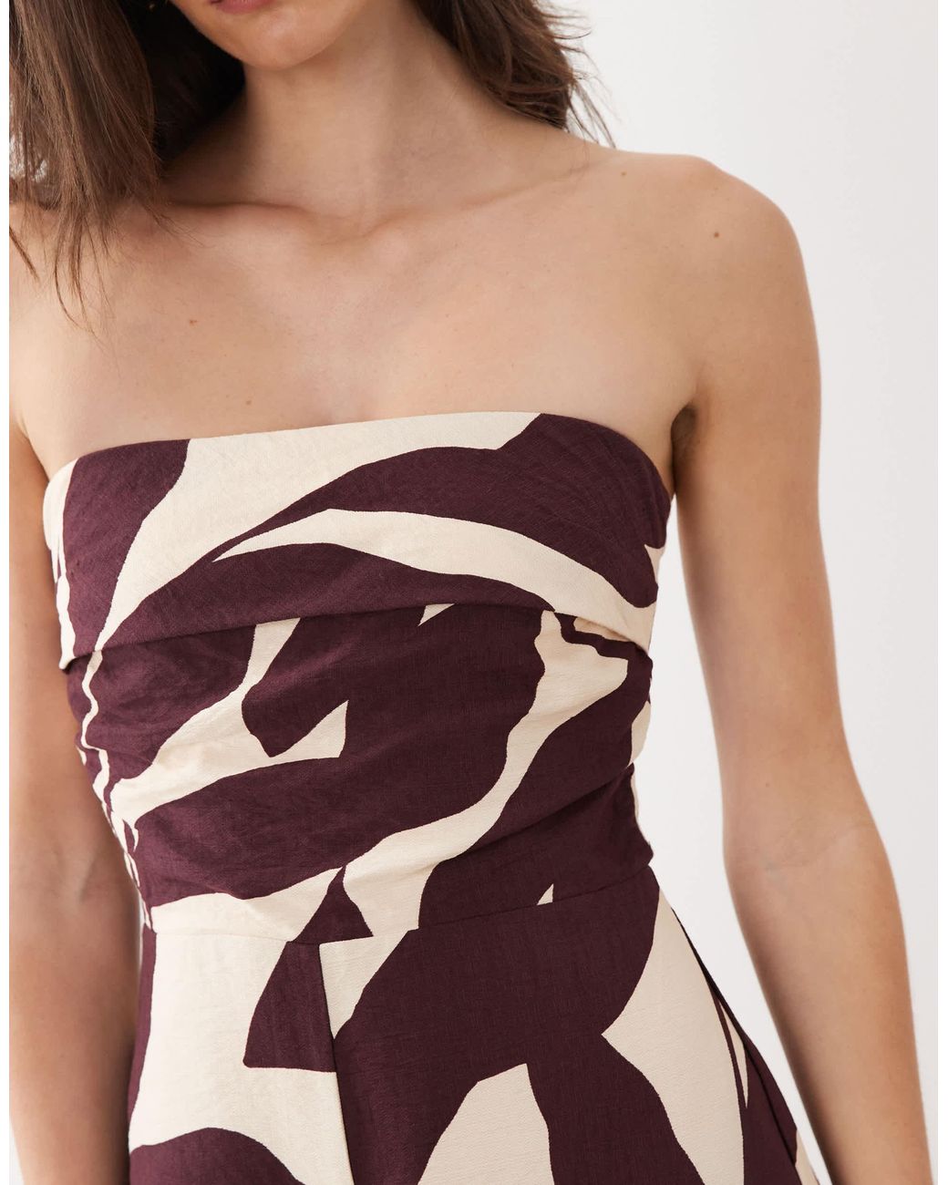 Mango Brown Off Shoulder Jumpsuit