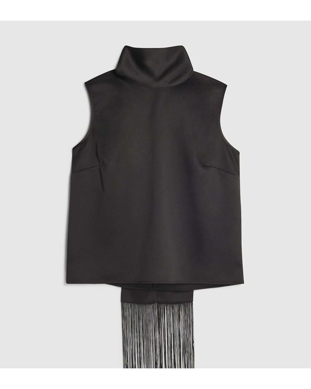 River Island Black Fringe Scarf Tank Top