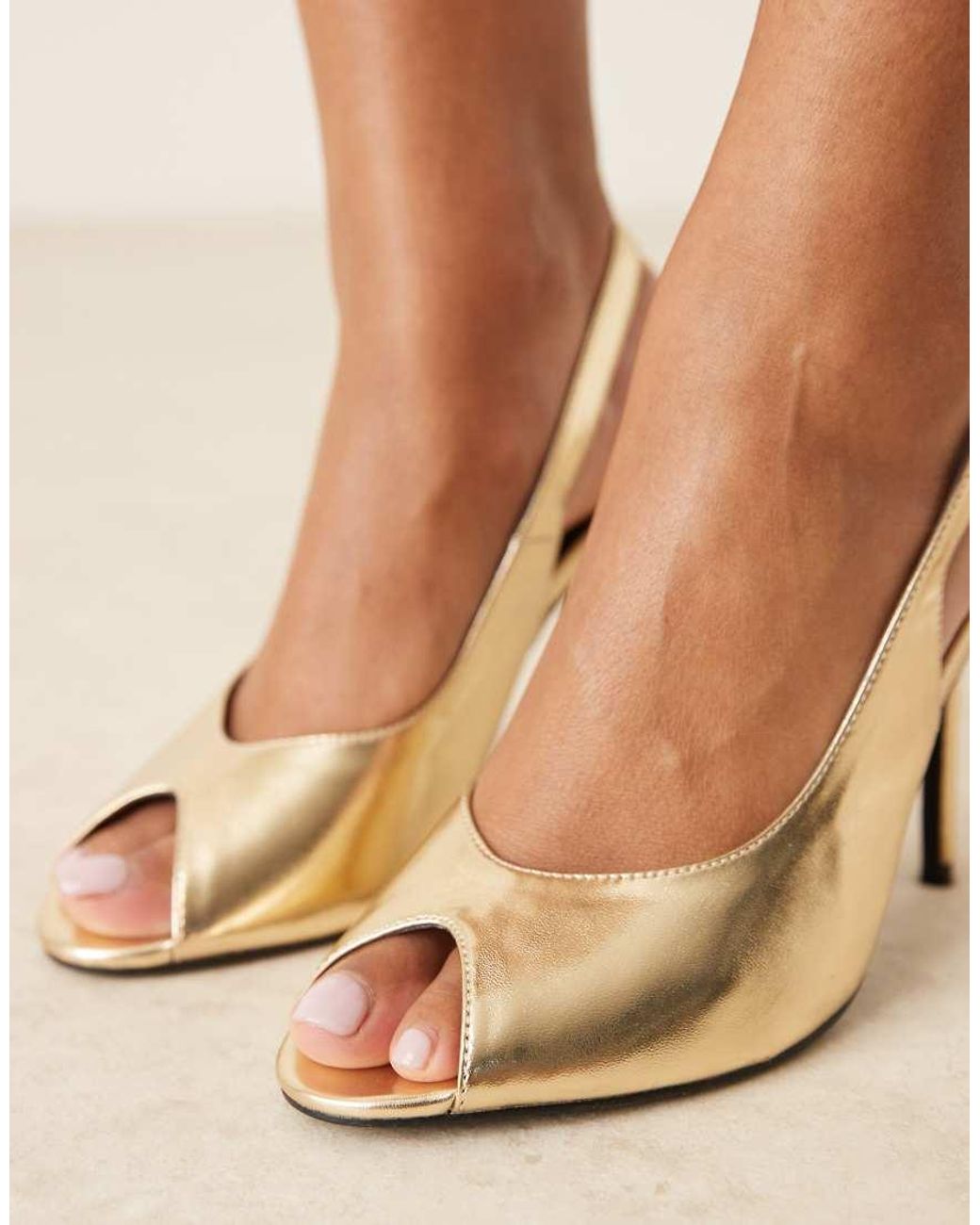 Raid Natural Dorry Slingback Heeled Sandals