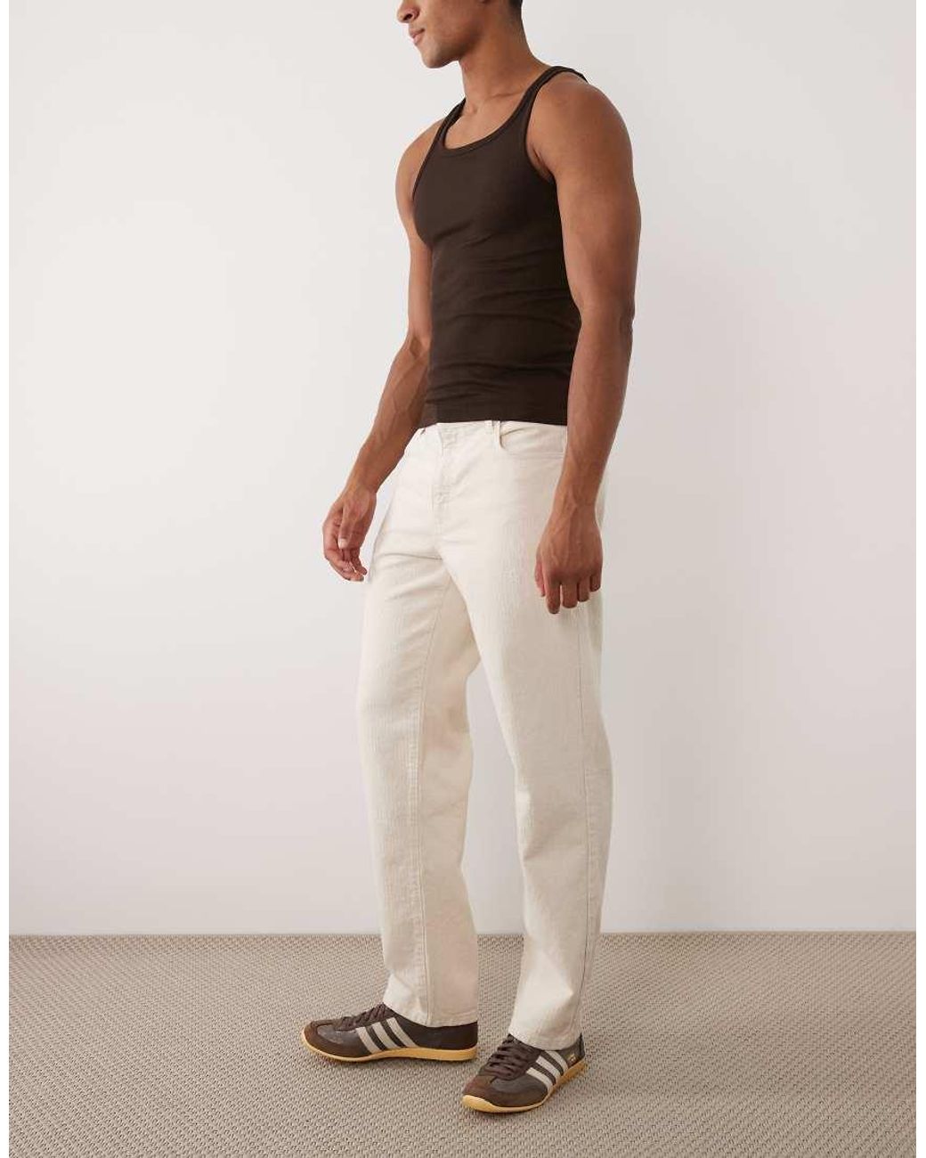 ASOS Natural Straight Trouser for men