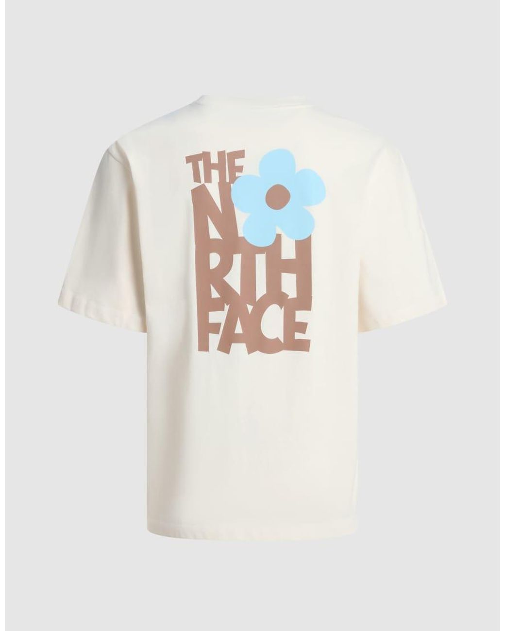 The North Face White U Flower Logo Oversized Ss Tee for men