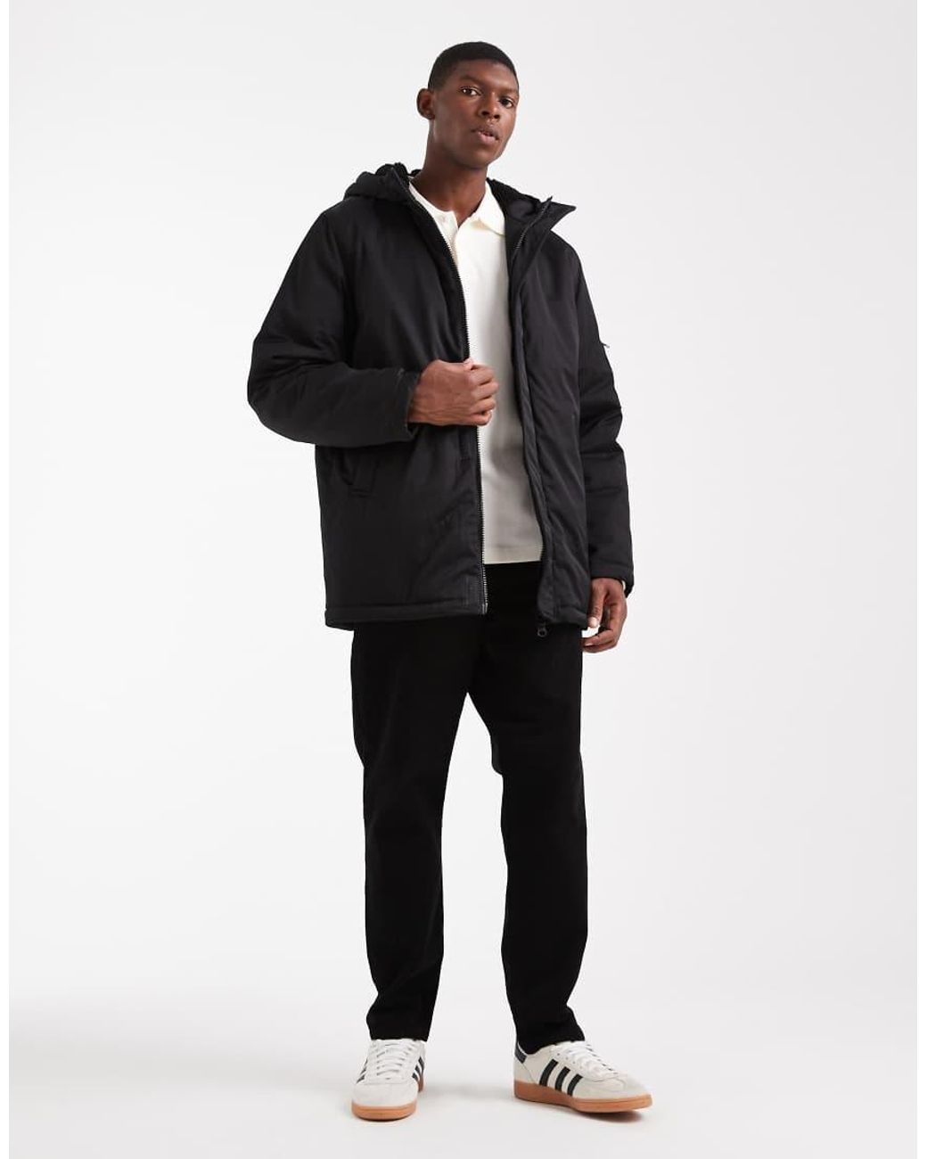 ASOS Black Mid Length Parka for men