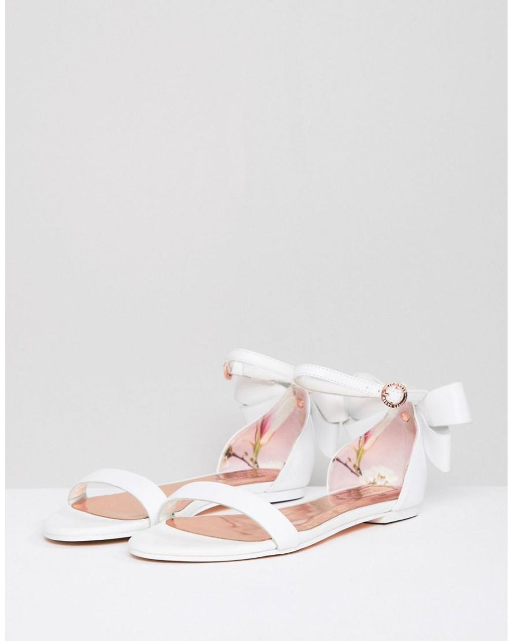 White Leather Bow Sandal 