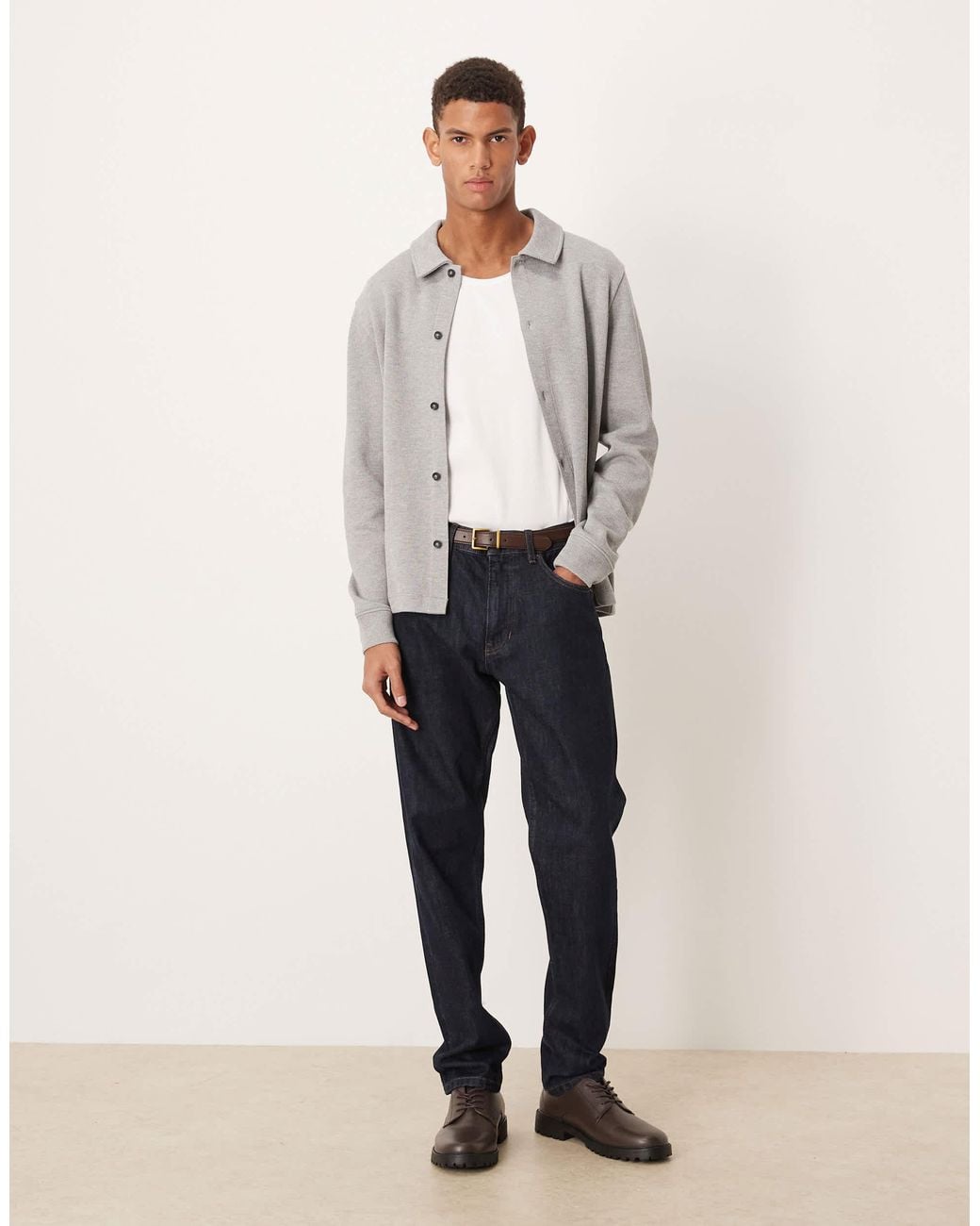 ASOS Natural Button Up Shacket for men