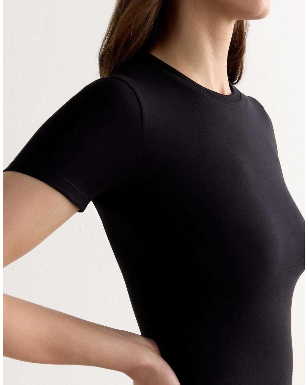 Intimissimi Black Short-Sleeved Stretch Top