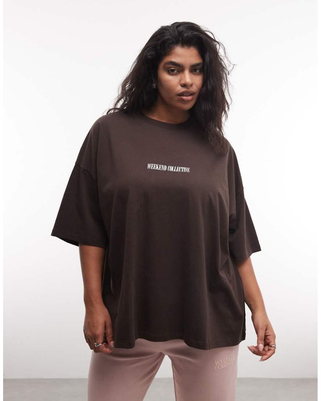 ASOS Black Weekend Collective Curve Icon T-Shirt With Stacked Back Logo
