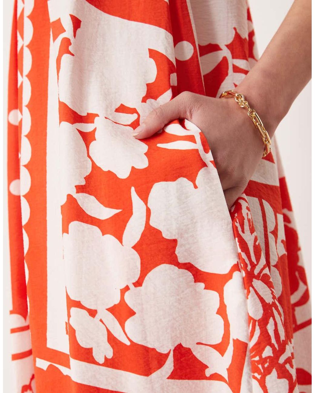 ASOS Red Scoop Ruched Neck Maxi Sundress