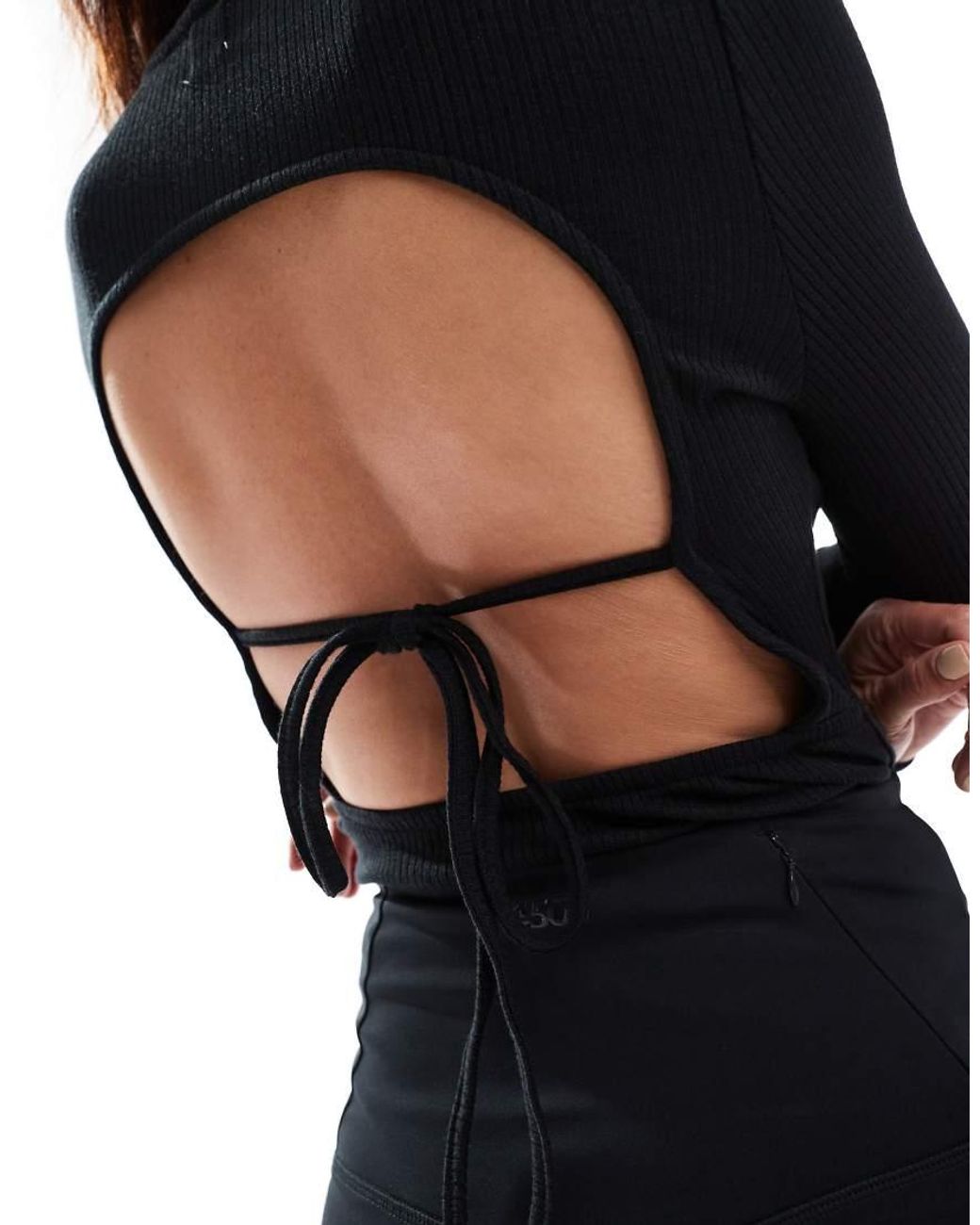 agon® Black Open Back Bodysuit
