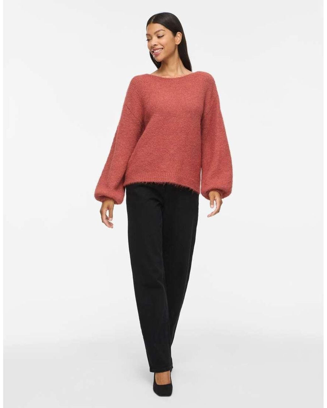 Vila Red Knitted Pullover
